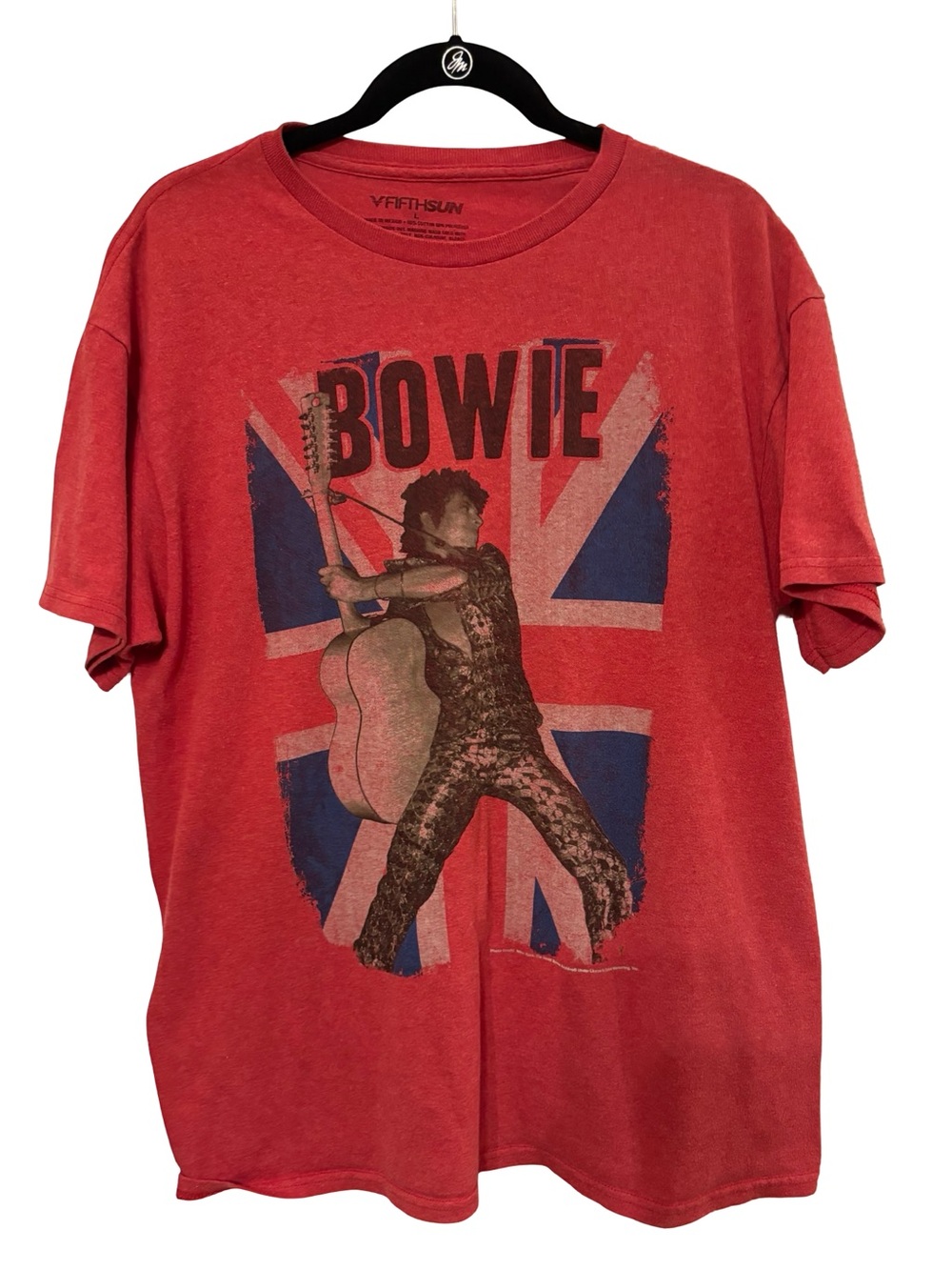 Fifth Sun Retro Red Fifth Dun David Bowie Iconic Unisex Graphic T-Shirt Large